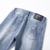 high 2023 new classical pirate metal skull bone luxurious embroidered jeans cotton denim pants comfort casual jeans 28 38 204 denim street jeans