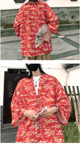 Japanese Style Men's Lightweight Kimono Jacket Dragon Print Kimono Cardigan New Arrival Street Shirt Harajuku Kimono Couple Tops