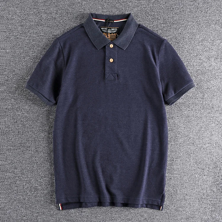 Gothic Vintage print – Summer Mens Polo Shirt Cotton Lapel T Shirt Retro Loose Soli