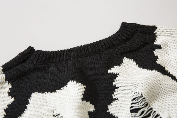 y2k knitted sweater, photo-ready sweater, cozy fashion fit, stylish street outfit, modern aesthetic appeal