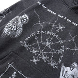 2023 Hip Hop Hoodie Sweatshirt Men Streetwear Skull Graffiti Print Hoodie Pullover Cotton Autumn Grey Harajuku Punk Clothes New