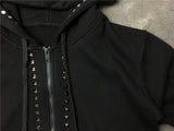 New Luxury Men Novelty Metal Rivets Hoodies Hoody Hooded Sweatshirts V