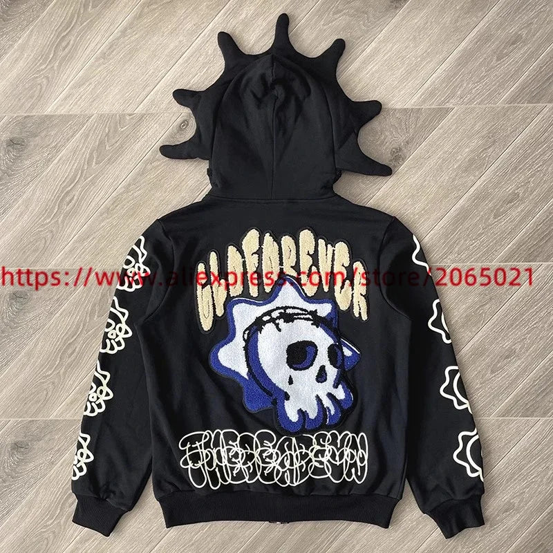 Towel Embroidered Cartoon Camouflage Glo Gang The Glory Full Zip Hoodi
