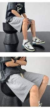 korean sports shorts men new summer hot style loose casual waffle five point pants teenagers solid color versatile niche pants unique shorts style 2133