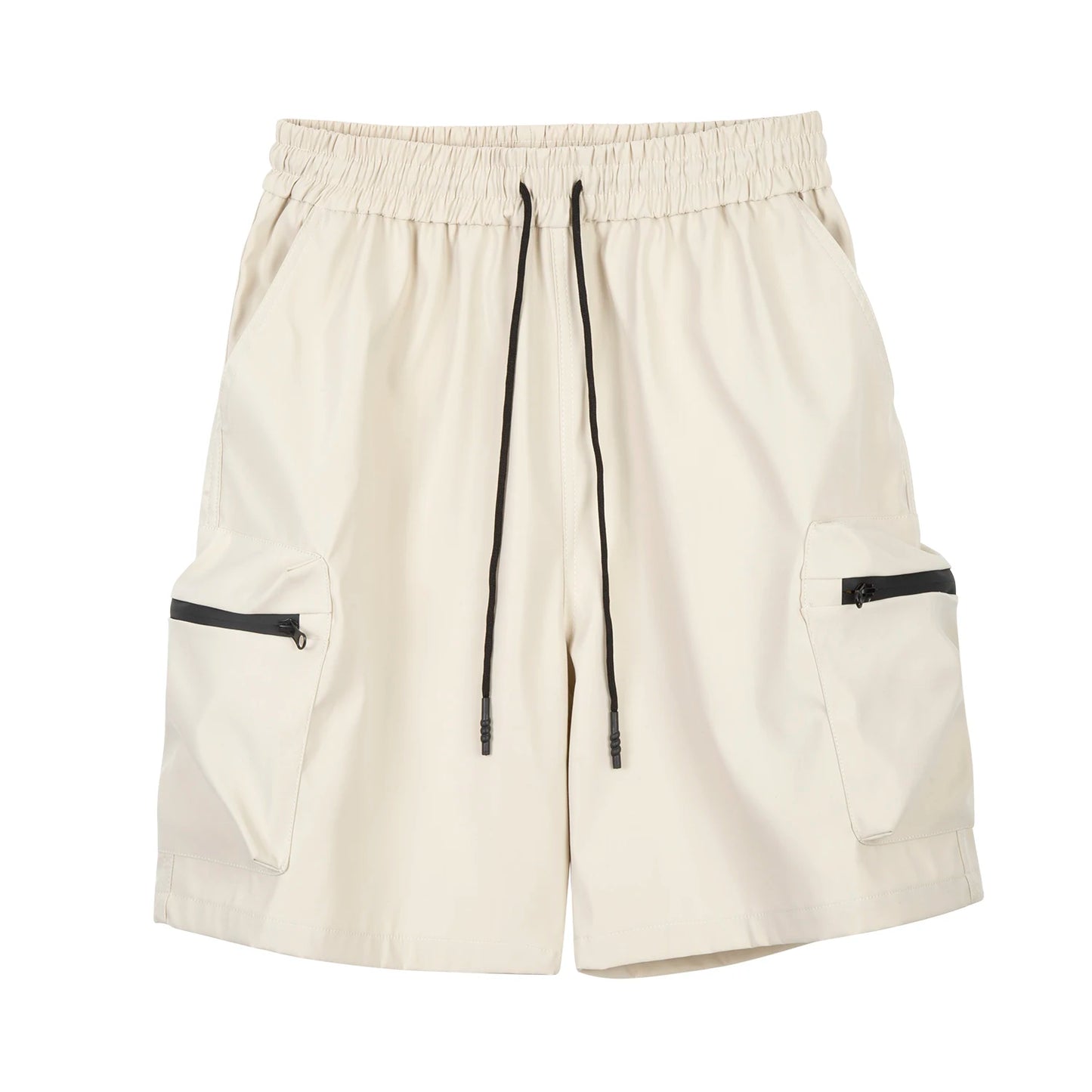 High Street Cargo Jogging Shorts Functional Khaki Cargo Shorts Men's Waterproof Zipper Pockets Casual Baggy Sweat Shorts