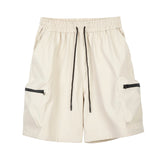 High Street Cargo Jogging Shorts Functional Khaki Cargo Shorts Men's Waterproof Zipper Pockets Casual Baggy Sweat Shorts
