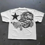 Harajuku Streetwear Y2K New T shirt Men Hip Hop Bulletproof Vest Graphic Print Oversized Cotton Short Sleeved Casual Tops Tees