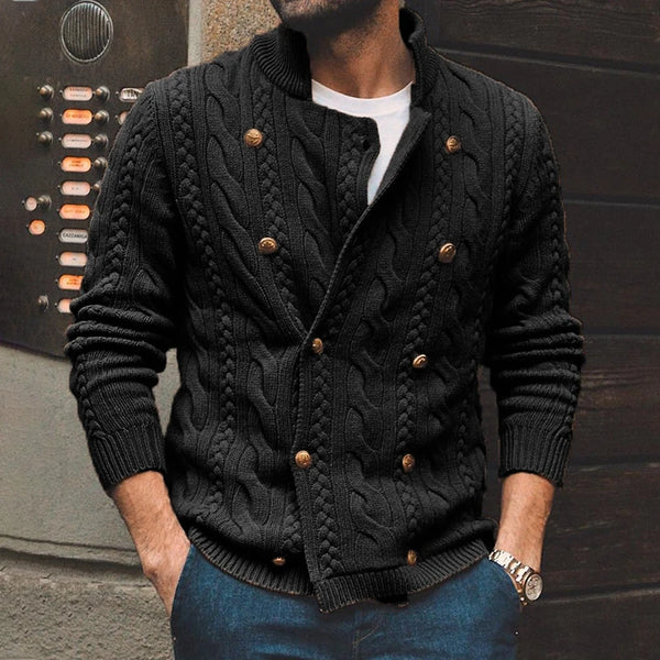 rainbowtouches mens sweater simple solid color fashion button decoration popular outdoor knit autumn and winter mens sweater oversized graphic print design, high quality cotton pullover, Y2K vintage urban hoodie