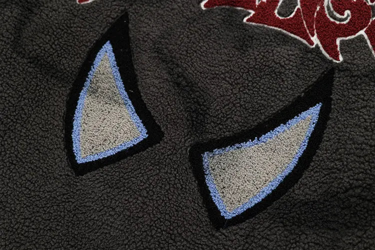 mens harajuku graffiti fleece jackets and coats letter embroidery hairy zipper outerwear warm streetwear parkas bomber jacket - variant style b7a685 for streetwear fashion