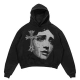 Y2K Womens Top Hoodies Sweatshirt Pullover Oversized Streetwear Vintag