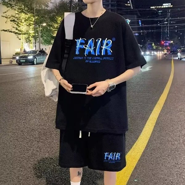 Harajuku Vintage print – Summer Men Tracksuit Korean Cartoon Streetwear Cool Bear Pri