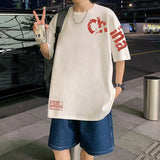 Glitchcore Anime panel – Korean Trendy Letter Printed Short Sleeved T Shirt For Men I