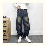 autumn hip hop graffiti painted baggy jeans mens y2l streetwear wide leg denim pants punk fashion distressed gradient jean unique jeans style 262