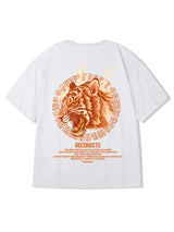 Anime Tribal flames – Mens Summer Tiger Head Print T Shirts 2025 Japanese Oversize