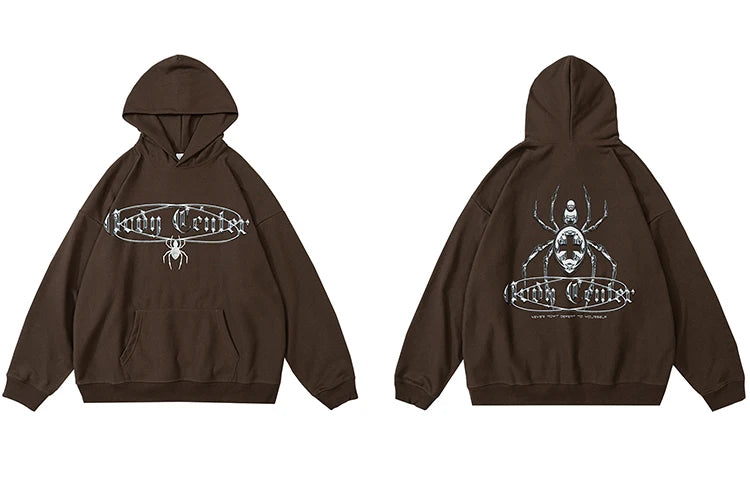 2023 Hip Hop Streetwear Hoodie Sweatshirt Cross Spider Graphic Hoodie
