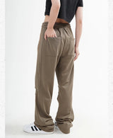 fashion washed distressed pants elastic waist drawstring men women hip hop casual sportwear pants unisex y2k streetwear joggers unique joggers style 569