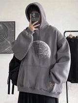 Goth Fashion Graphic Printed Hoodies Mens Autumn Hip Hop Fashion Oversized
