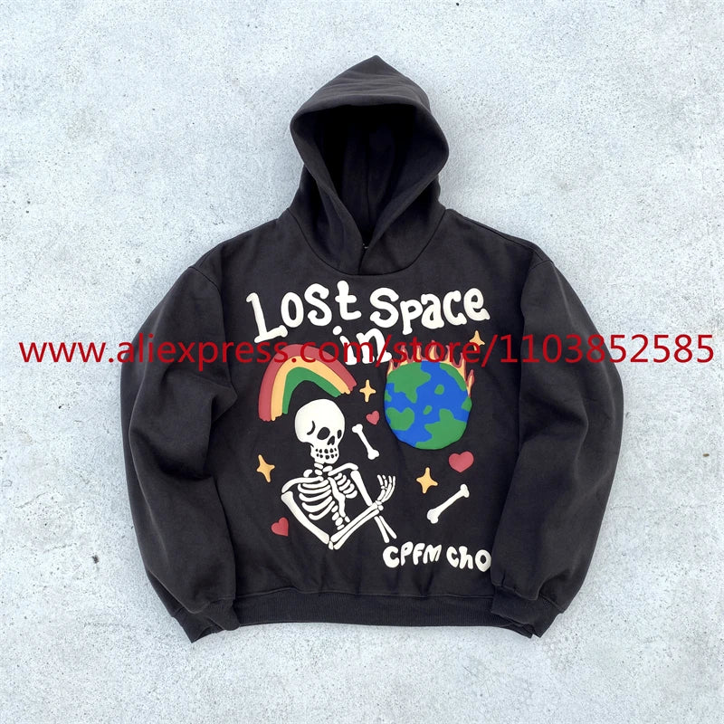 Autumn Winter New American Heavy Duty Vintage Hoodie Long Sleeve High