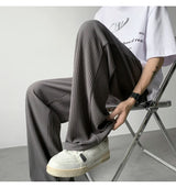 summer pleated pants men fashion oversized ice silk pants men japanese streetwear hip hop loose straight pants mens trousers unique default style 1237