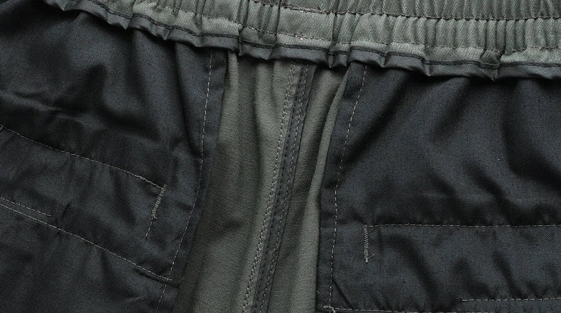 mens cargo pants elastic waist trousers streetwear hip hop loose fit ankle drawstring military pockets sweatpants joggers black unique joggers style 4107