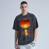 Glitchcore Fashion – Rainbowtouches Washed T Shirt Men Fashion Design Printed Vin – Urban Streetwear for Men & Women