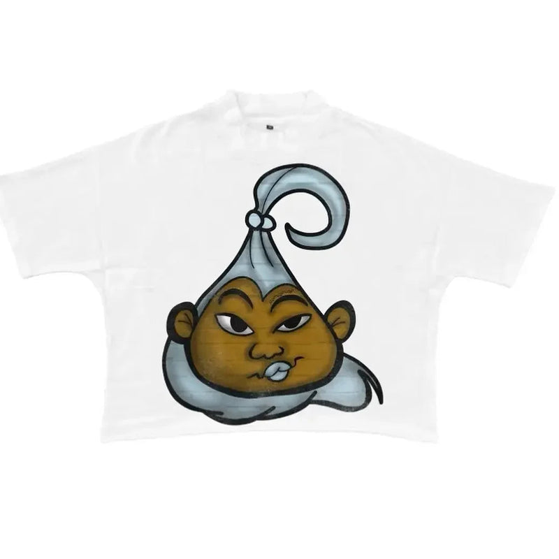 Y2K Graffiti Print T-Shirt – Retro Flame Tag Urban Streetwear