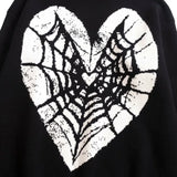 hip hop knitted sweater men winter o neck anime spider web pattern pullover streetwear casual loose sweater warm jumper knitwear - high quality cotton hoodie, soft fleece-lined outerwear, Y2K grunge street style