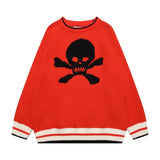 hip hop knitted sweater mens autumn winter o neck skulls pullover streetwear casual warm loose sweaters unisex jumpers knitwear trendy hip hop style outerwear, high quality cotton pullover, streetwear fashion hoodie