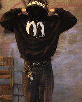 2024 Y2K Street Fashion Loose Hoodie Retro Letter Embroidery Oversized