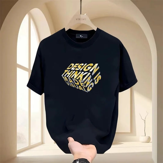 Vaporwave Graphic tee – 2024 Summer New Mens Letter Print Tshirts Cotton Short Sleeve