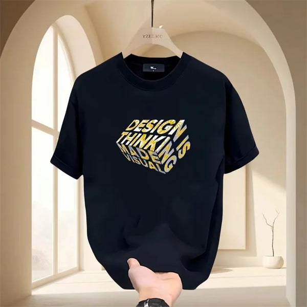 Vaporwave Graphic tee – 2024 Summer New Mens Letter Print Tshirts Cotton Short Sleeve
