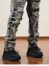 destroy distressed ripped denim jean pants new fashion biker jeans streetwear slim pants jogger y2k mens jeans skinny jeans men unique joggers style 2444