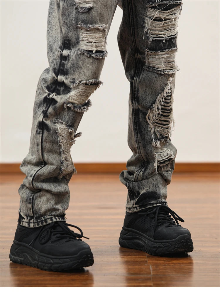 destroy distressed ripped denim jean pants new fashion biker jeans streetwear slim pants jogger y2k mens jeans skinny jeans men unique joggers style 2444