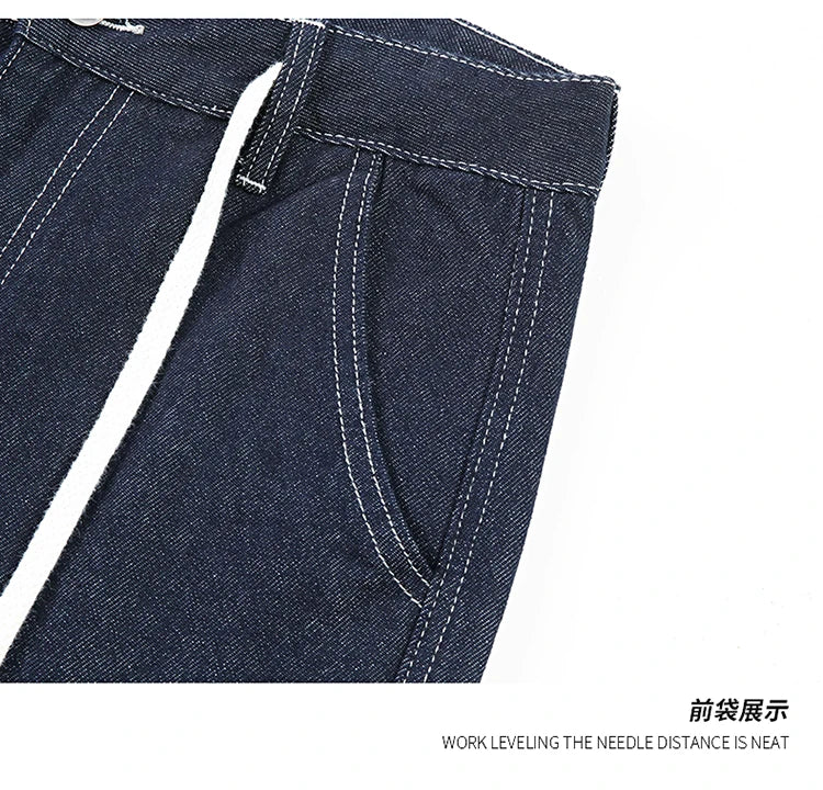 men autumn summer streetwear fashion plus size loose casual straight cargo jeans pant campus boy jeans trousers unique cargo style 2398