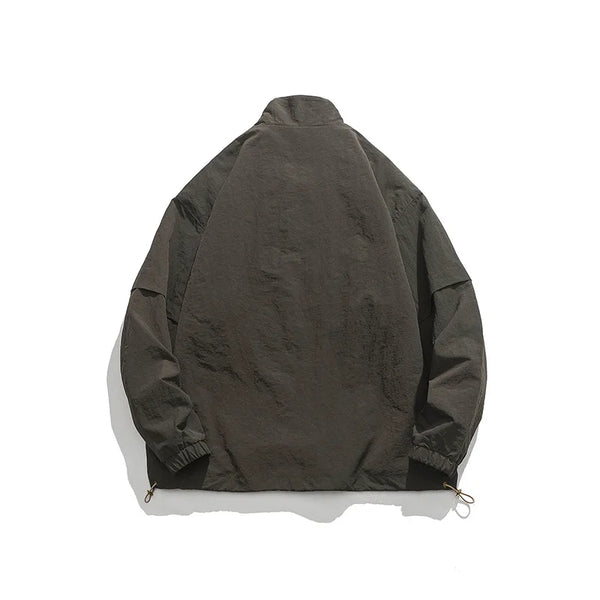 fashion urban unisex everyday casual wear - standing-collar-pullover-jacket-for-men-harajuku-hip-hop-streetwear-loose-coat-embroidered-solid-color-embroidered-letter-tops 4c2f16 hop style style graphic quality oversized image high print hip premium material design essential streetwear fit streetwear design ID 6544a