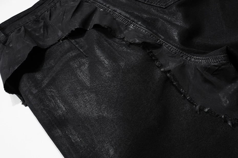 hi street flared jeans men broken patchwork denim pants streetwear harajuku luxury designer black jeans trousers male unique jeans style 362