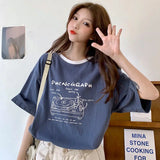 Glitchcore Oversized shirt – Summer Japanese Girly Cotton Short Sleeved T Shirt For Women