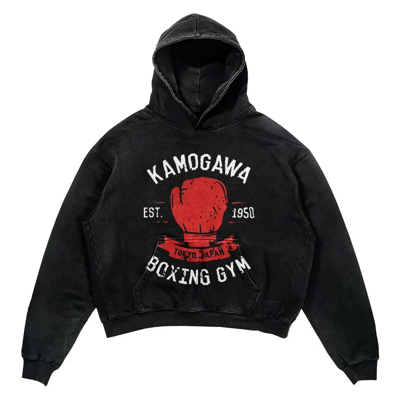 2024 Men Spring Hoodie Retro Japanese Anime Graphic Hoodies Boxer Hip