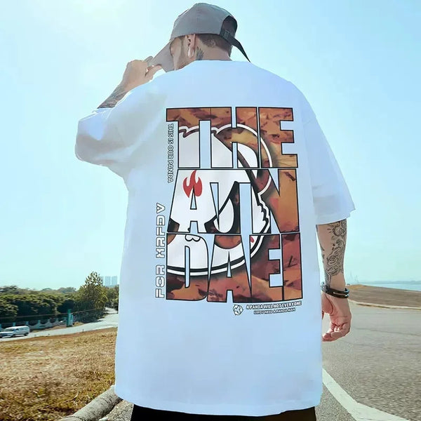 Y2k Barcode glitch – Hip Hop Panda Graphic Printed T Shirt For Men Summer Casual