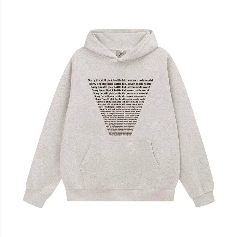 Trendy Fall Fashion Sweater – Autumn Mens Y2K Letter Printed Goth Hoodies New American Streetwear Hooded Sweatshirts Hip Hop Fashion Pullover Retro Hoody | Zip Knit Drop #129