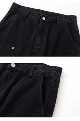 fashion knee adjust belt decoration denim jeans zipper straight jeans hip hop streetwear mens casual loose joggers jeans pants unique joggers style 2576