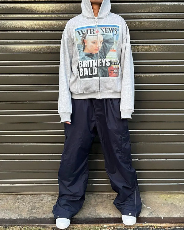 Glitchcore Fashion – Harajuku New Grunge Oversized Sweatshirt Trend Printing Hood – Streetwear Fashion for Men & Women