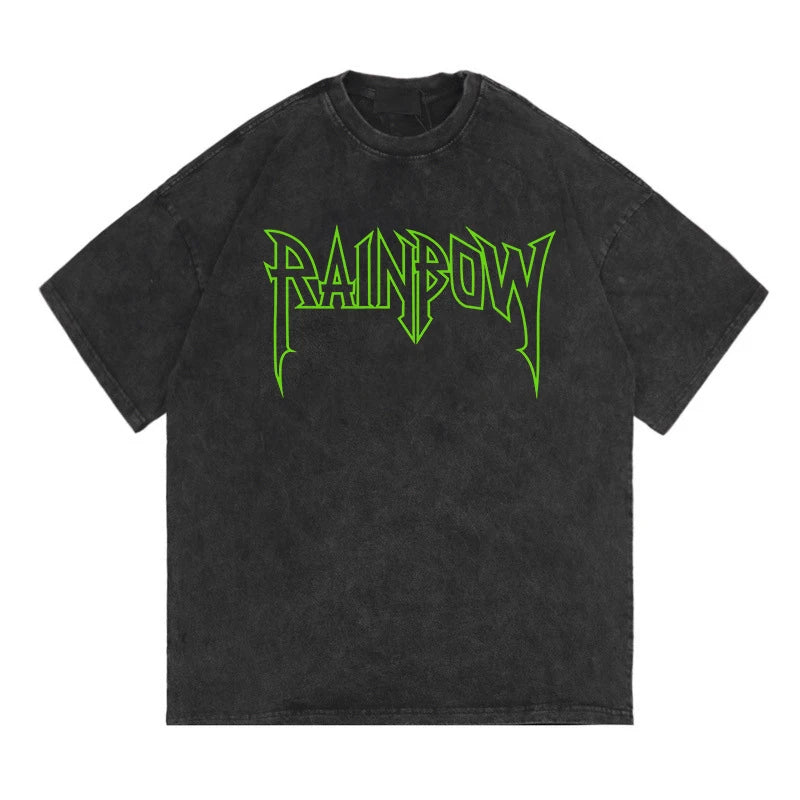 Skatercore Top – Rainbowtouches Washed Mens T Shirt Vintage Oversized – Urban Streetwear for Men & Women
