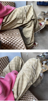 korean street ins overalls men women high street retro personality straight japanese style versatile loose y2k wide leg pants unique default style 3207