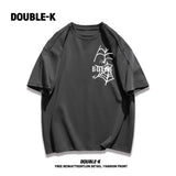 Y2k Broken heart – Trendy Street American Spider Web Print Round Neck Short Sle