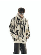 Sadcore Shirt – Men Fleece Hoodies New Casual Irregular Pattern Hairy – Streetwear Fashion for Men & Women