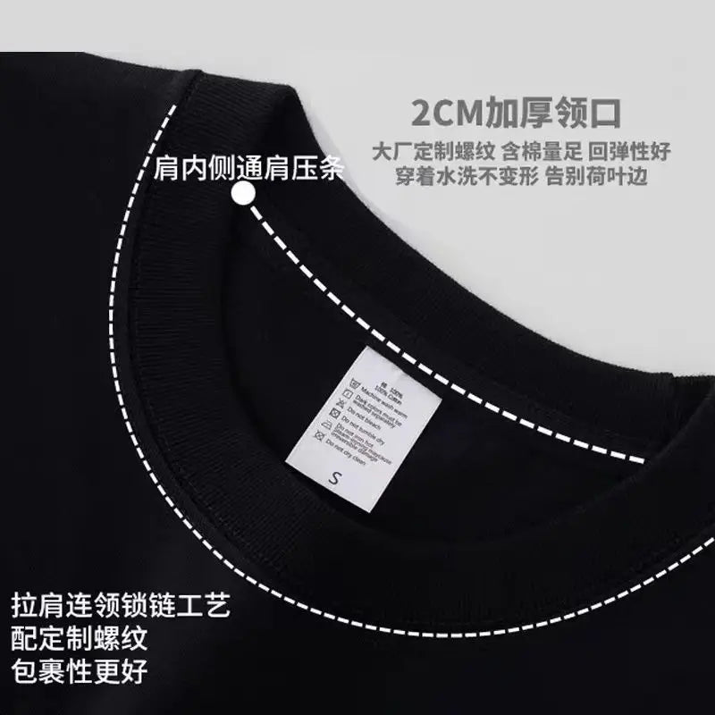 Y2k Anime panel – Heavyweight Short Sleeved T Shirt Loose Mens And Womens Coup