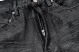 high street hand brushed glue sparkling baggy flare jeans for men y2k pantalones hombre leather pants oversized denim trousers unique jeans style 5963