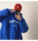 Autumn Mens Letter Design Printed Pullovers Hoodies Y2K Vintage Street