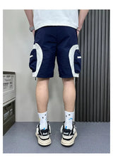 cargo shorts american fashion 2024 summer young men dark workwear casual half pants zipper big pocket beach shorts korean fashio unique cargo style 1464